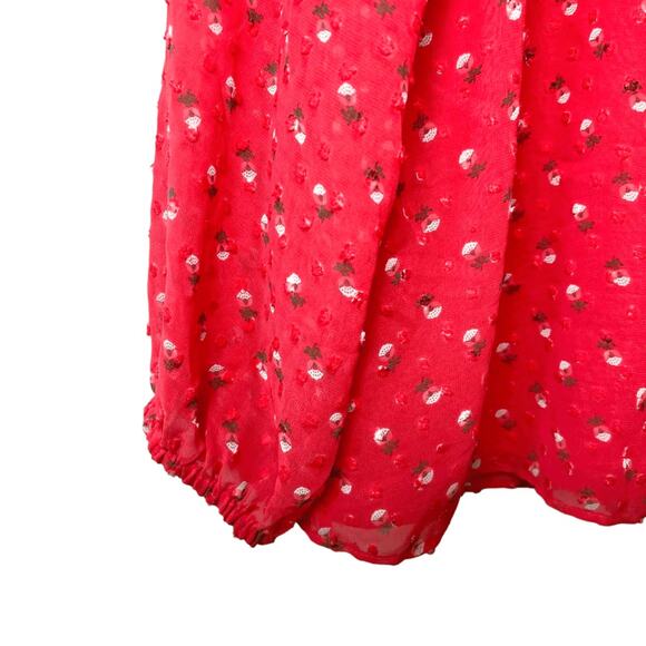 MATILDA JANE Women's Must Be Love Blouse Coral-Red Sz L - Picture 6 of 9